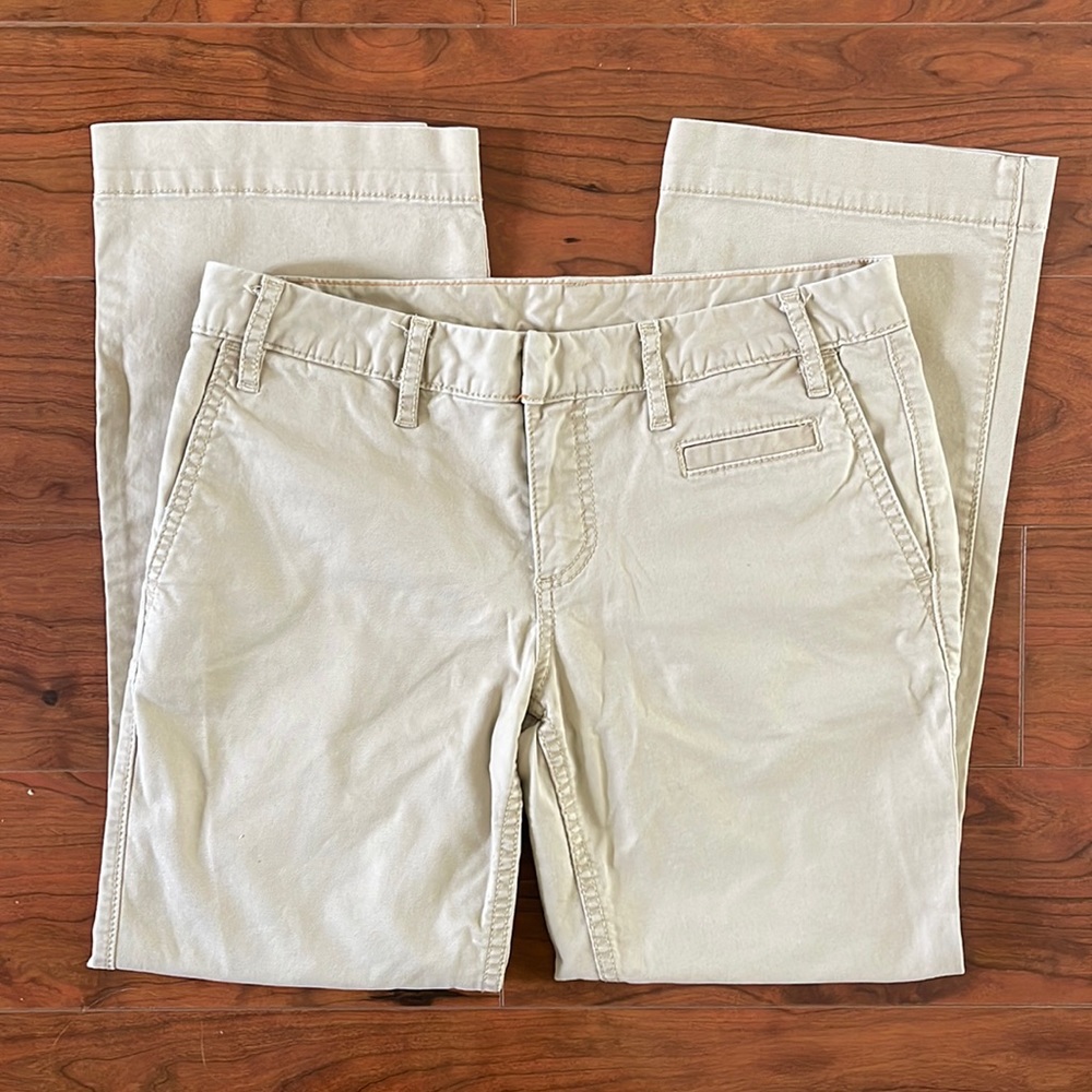 COPY - Tory Burch Tan Khaki Mid Rise Cropped Carpi Pants